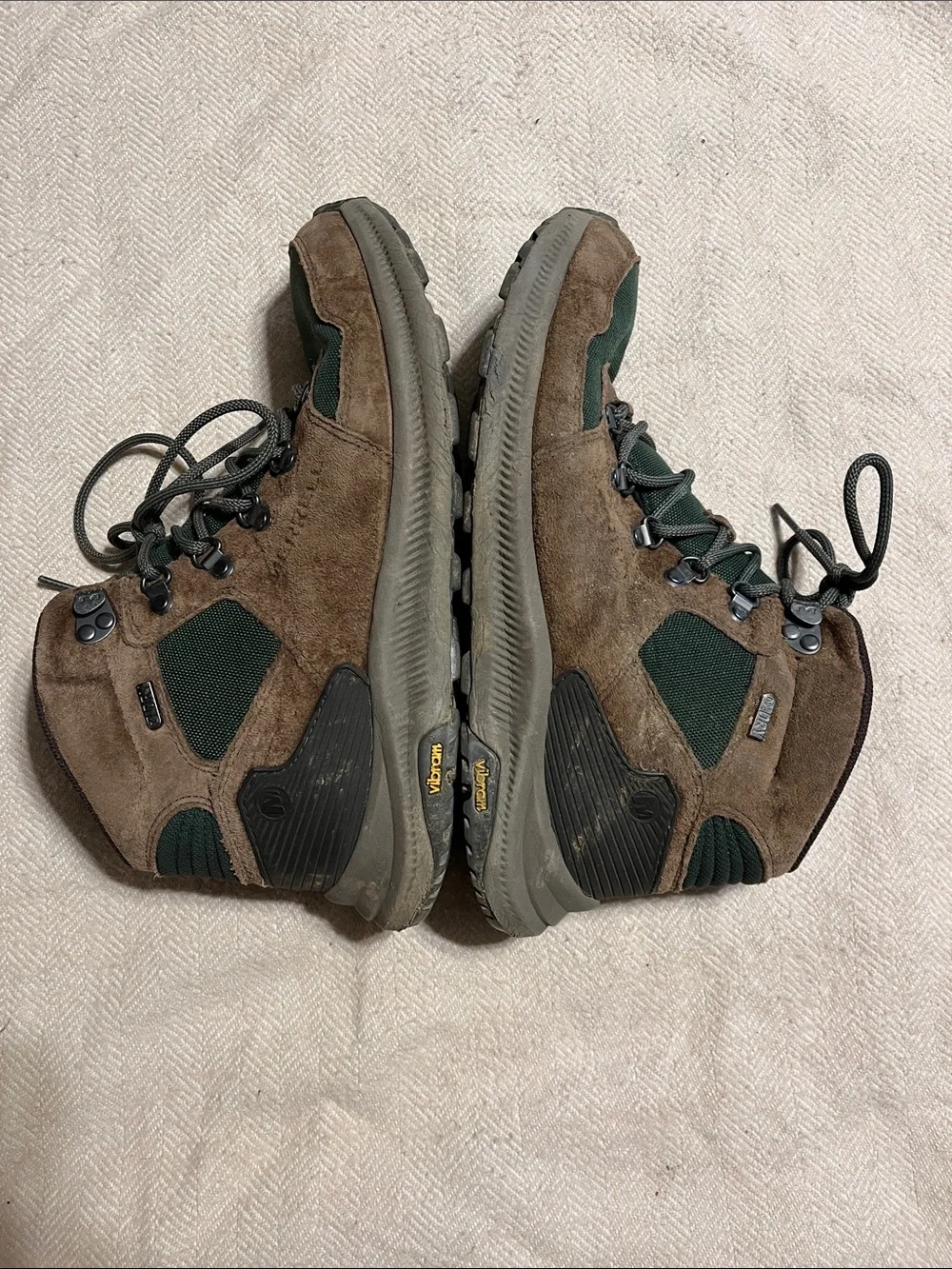Merrell Brown and Green Suede Hiking Boots